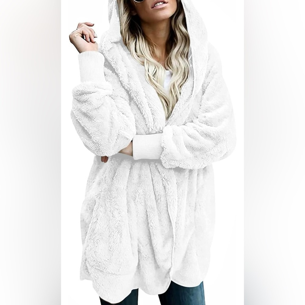 Fleece Fuzzy Hooded Cardigan